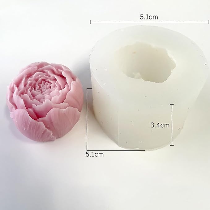 2 Pack Bud Flower Candle Mold - Resin Casting and Soap Making Silicone Molds for Home Decor - 3D Animal Clay Mold