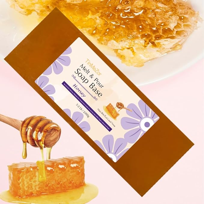 5.2 lbs Honey Soap Base Clear, DIY Handmade Vegan, Cruelty Free, Easy to Cut - Moisturizing Melt and Pour for Soap Making