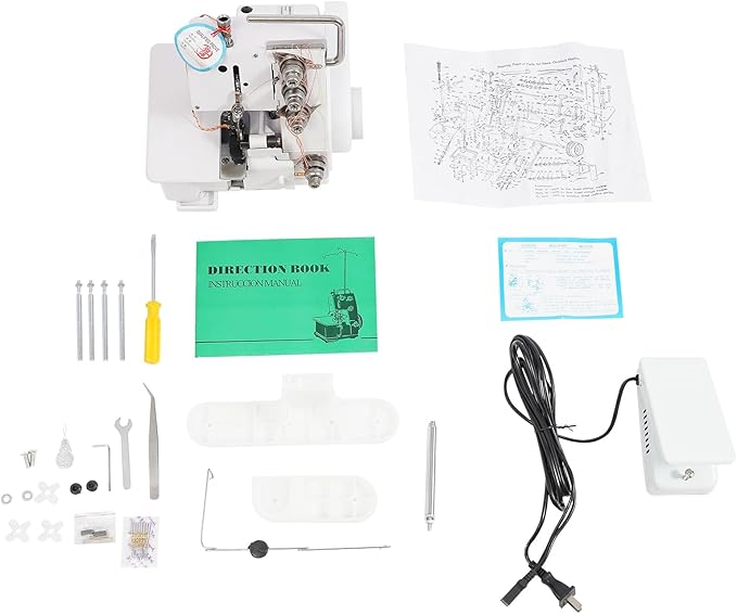 Four-thread Overlocking Machine,Professional Serger Sewing Machine,Max Sewing Speed: 1200 Stitches/min,Needle Pitch: 2.5-3.2mm/0.1-0.13in,for Cotton,Silk,Denim