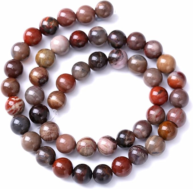 4MM 88PCS Natural Stone Petrified Wood Jasper Loose Beads for Jewelry Making DIY Bracelet
