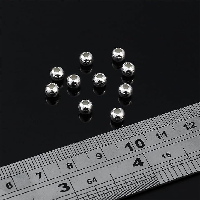 925 Sterling Silver Round Beads 5mm 10pcs for Jewelry Making Findings