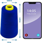 Blue Serger Thread, All-Purpose Thread for Sewing, Polyester, 4 Cones of 3000 Yards Each Spool for Sewing Machine