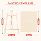 Unfinished Wood Canvas Panels for Painting, 8×10" Basswood Canvas- 1/2" Deep Cradle Board with Easel for Acrylic and Oil Painting, Pouring Art, Crafting