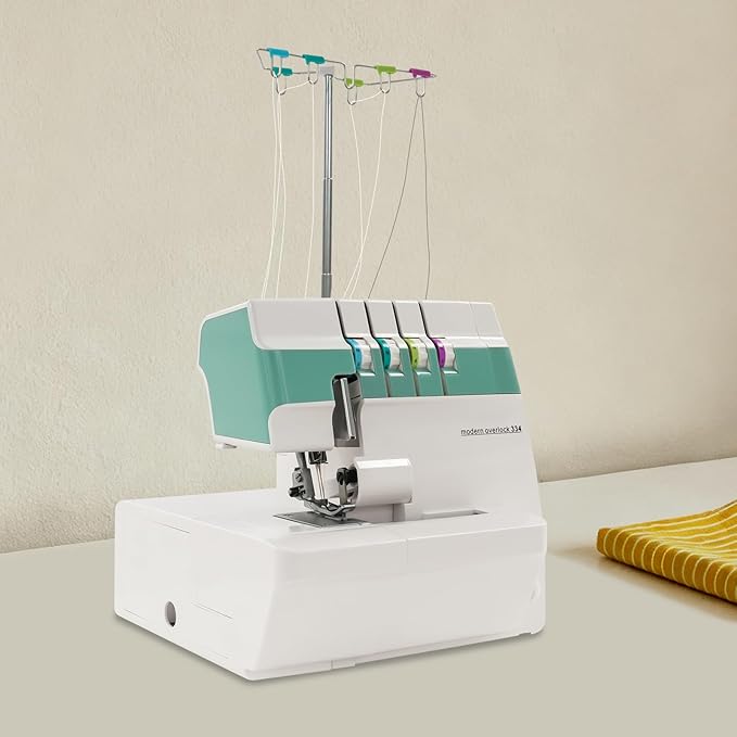 Overlock Sewing Machine, 3/4 Thread Serger with Differential Feed & Rolled Hem, 1200SPM Professional Overlocker for Knits, Cotton & Synthetics