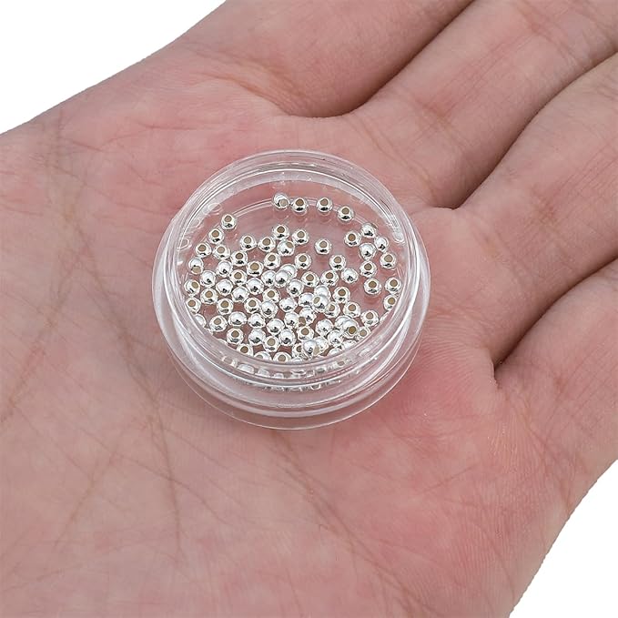 925 Sterling Silver Round Beads 2mm 100pcs for Jewelry Making Findings