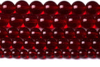 102pcs 8mm Smooth Garnet Red Glass Crystal Round Loose BeadsFor Jewelry Making DIY Bracelet Necklace Accessories 32" 2 Strand