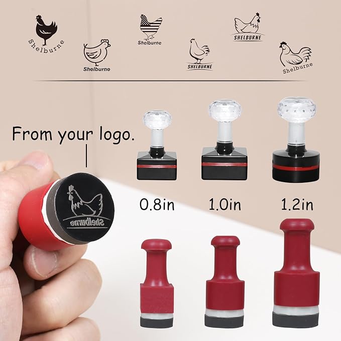 Egg Stamps for Fresh Eggs, Custom Stmap, Personalize Your Eggs with Wood Stamp, Stamper, Fun & Unique Designs Personalized, Two Handle Options (MTJDYZ20235115)