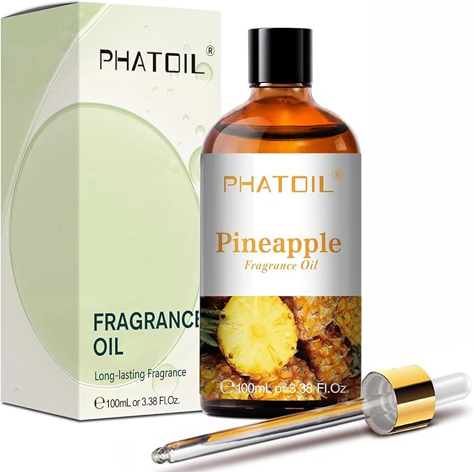 PHATOIL Pineapple Fragrance Oils for Aromatherapy, 3.38FL.OZ Diffuser Oils for Home, Perfect for Aromatherapy, Humidifiers, Yoga, DIY Candle and Soap Making - 100ml