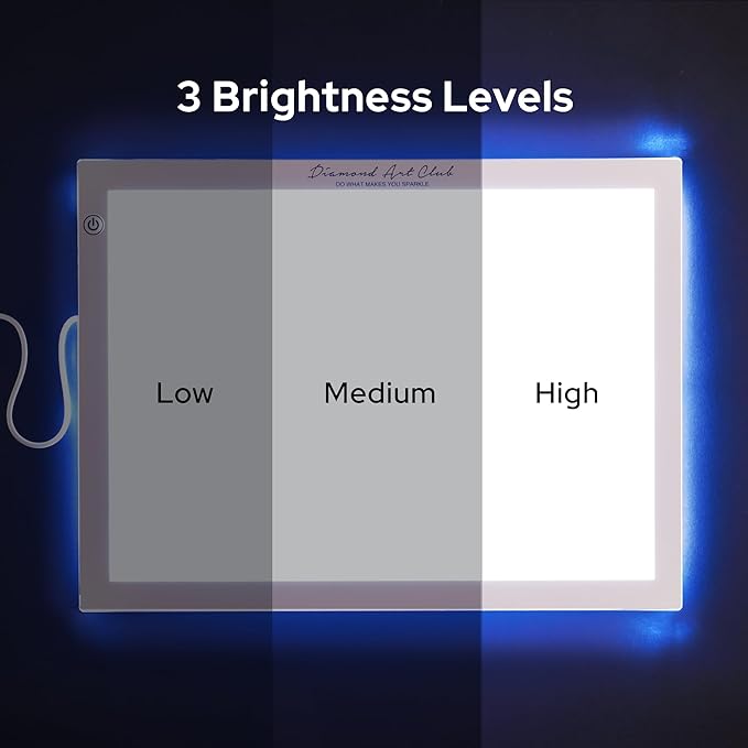 DIAMOND ART CLUB - New A4 Light Pad, USB LED Light Board for Diamond Painting and DIY Crafting, 5D Diamond Art Tools and Accessories, 14.1" x 10.6"