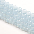10MM 36PCS Natural Stone Light Blue Chalcedony Loose Beads for Jewelry Making DIY Bracelet Necklace…