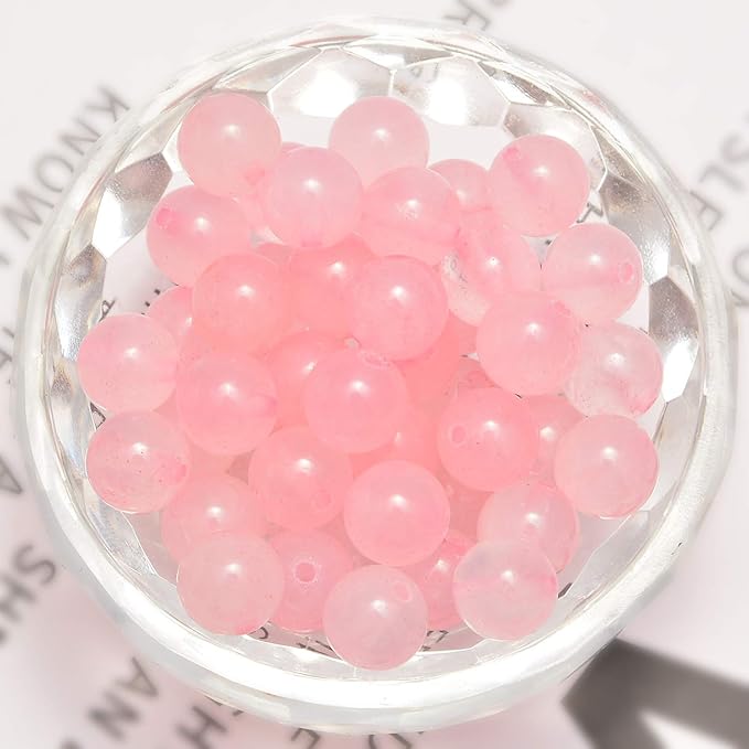 NCB 200pcs 4mm Rose Quartz Loose Beads for Jewelry Making, Natural Semi Precious Beads Round Smooth Gemstones Spacer Beads Charms for Necklaces Bracelets (Rose Quartz, 4mm 200Beads)