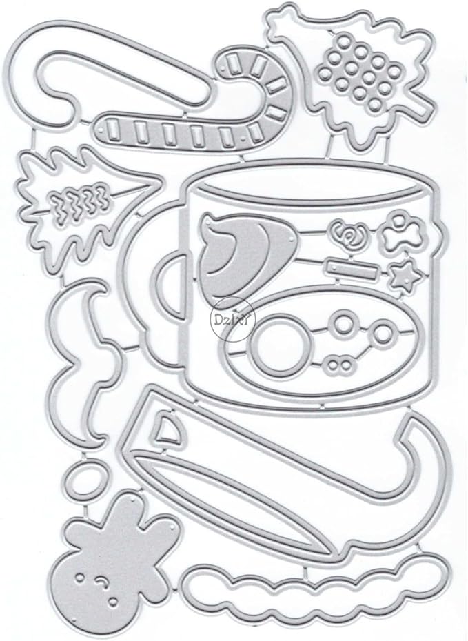 DzIxY Christmas Cup Doll Metal Cutting Dies for Card Making Kit Embossing Paper Die Cuts Scrapbook Machine Stencils Storage Pockets Supplies