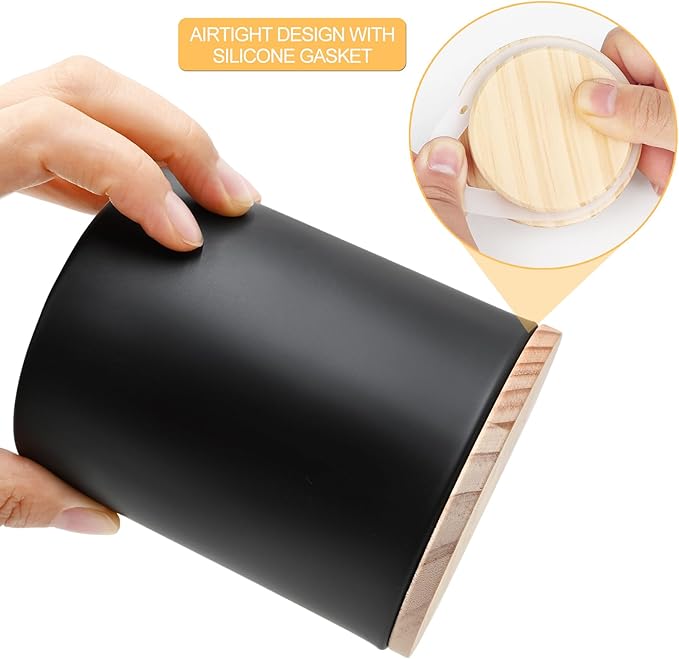 14 OZ Thick Candle Jars for Making Candles 12 Pcs, 3 Wick Empty Jars with Wood Lids for Candle Making, Sample Container,Matte Black