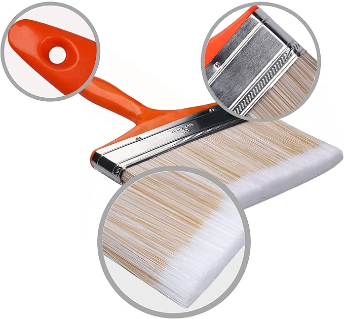 6 Inch Large Artist Flat Paint Brush Wide Wall Art Paint Brush for Gesso, Varnishes, Acrylic Painting, Watercolor, Wood, Wall, Furniture