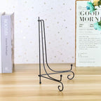 (2 Pack) Iron Display Stand, Black Iron Easel Plate Display Photo Holder Stand, Displays Picture Frames, Cookbooks, Decorative Plates, Tablets and Art 10 Inch