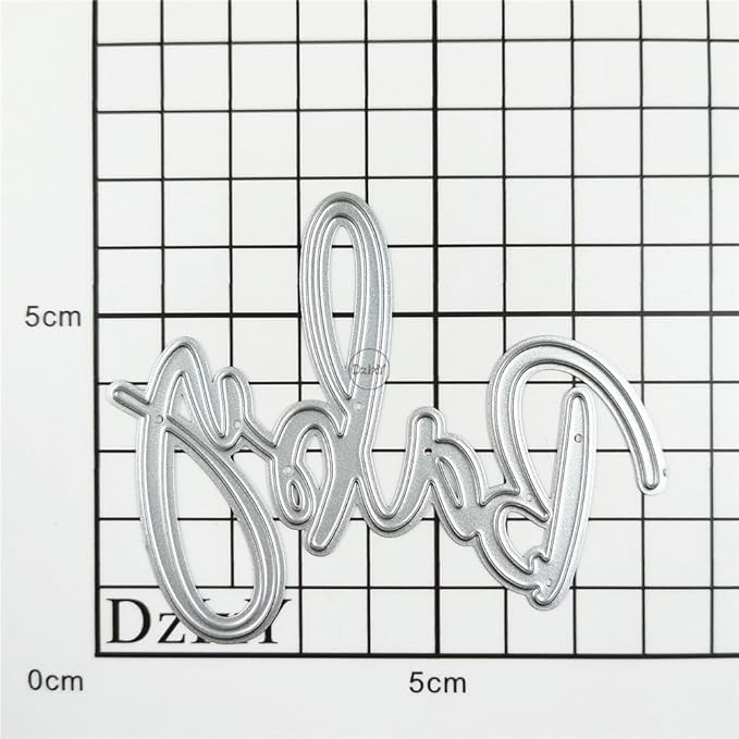 DzIxY Word Baby Metal Cutting Dies for Card Making Kit Embossing Paper Die Cuts Scrapbook Machine Stencils Storage Pockets Supplies