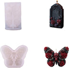 Snake Skull Silicone Mold, Cylinder Candle Mold with Coiling Snake for Halloween Candle Making, Resin, Clay Craft, Aromatherapy Gypsum, Home Decor (Rose & Skull)