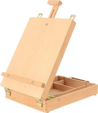 Art Supplies Box Easel Sketchbox Painting Storage Box, Adjust Wood Tabletop Easel for Drawing & Sketching Student (Painting Easel Box)