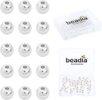 Silver Plated Round Spacer Beads 5mm 60pcs for Jewelry Making Findings Non Tarnish