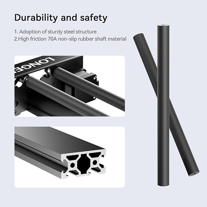 Longer Laser Engraver Rotary Roller, Y-axis Laser Engraver Attachment 360° Rotation, a Good Partner for Laser Engraving Machine， Compatible with Other Brands of Engraver