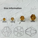 200pcs 6mm Bicone Glass Crystal Beads for Jewelry Making, Faceted Bicone Glass Spacer Beads for Bracelet Earring Necklace DIY Craft(Gold Champagne)