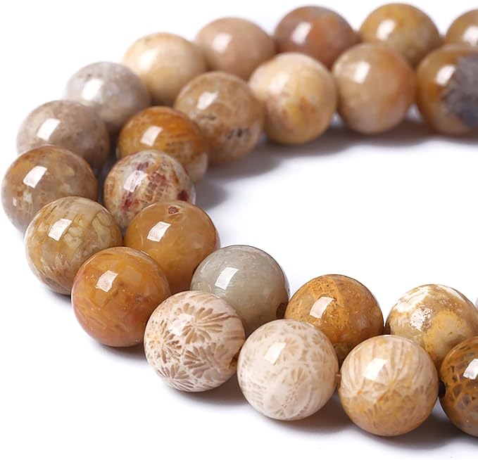 90pcs 4mm Natural Coral Jade Chrysanthemum Stone Beads Round Loose Beads for Jewelry Making,DIY Bracelet Necklace (Chrysanthemum Stone, 4mm)