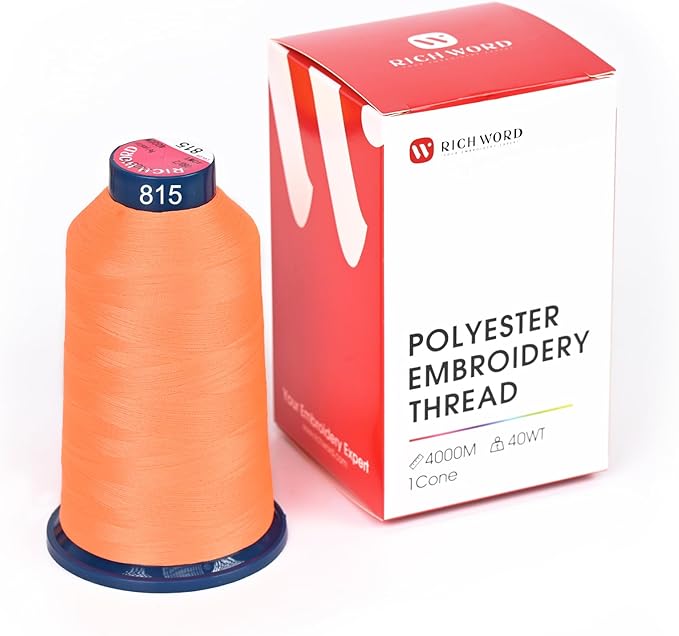 Richword Selected Yellow Embroidery Thread 4000M(4374Y) 40WT Polyester Thread 100 Colors Selected for Commercial Multi Needles and Single Needle Embroidery Machine 0815