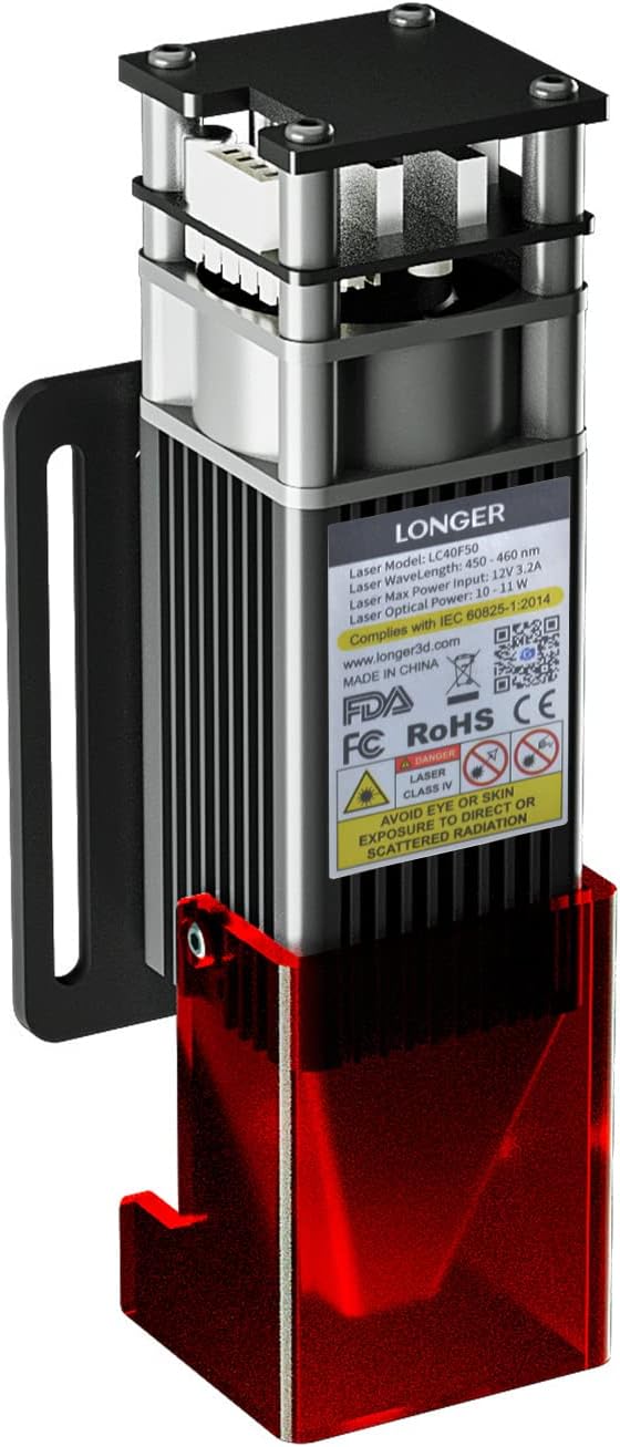 Longer RAY5 10W Laser Engraver Module, Dual Beam Compressed 0.06mm Laser Spot, DIY laser head for Laser Engraver, Eye Protection