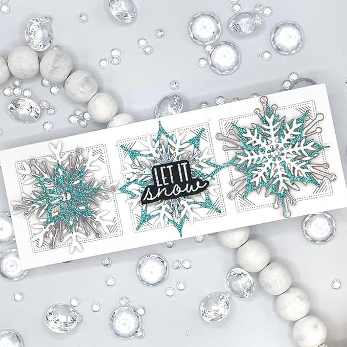 DzIxY Christmas Hollowed Snowflake Metal Cutting Dies for Card Making Kit Embossing Paper Die Cuts Set Scrapbook Stencils Supplies Machine Templates