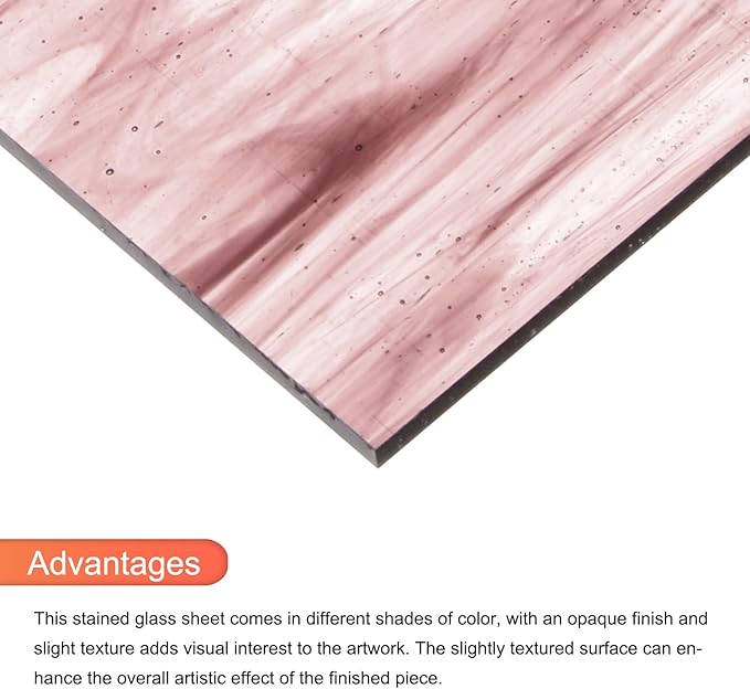 MECCANIXITY Stained Glass Sheet Mosaic Tile 7.9 Inch x 5.9 Inch Light Brown Stained Glass Sheets for Crafts DIY, Art Project