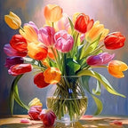 Flowers Cross Stitch Kits for Beginners Adults,Patterns Dimensions Needlepoint Art Crafts,Counted Cross Stitch Kits Embroidery Kits for Beginners Adults for Home Decor 13.8X13.8inch