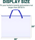 Bulletin Board Poster Storage Bag, Art Portfolio Bag, Portfolio Folder for Artwork, Artwork Storage Case for Poster, Bulletin Board, Scrapbook, Keepsake and Teaching Materials (26'' x 20'')