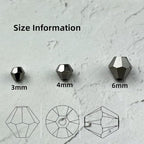 400pcs 4mm Bicone Glass Crystal Beads for Jewelry Making, Faceted Bicone Glass Spacer Beads for Bracelet Earring Necklace DIY Craft(Silver)