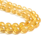 10MM 36PCS Natural Citrine Yellow Quartz Crystal Round Spacer Loose Beads for Jewelry Making 15 inches DIY Bracelet Necklace
