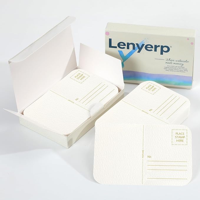 100 Cards Watercolor Postcards Blank 4 x 6 inch,140lb/300gsm, Acid-Free Heavyweight Art Paper with Hot Stamping Font Technology for Painting, DIY, Mailing, Invitations, Greeting Cards