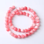 60pcs 6mm Natural Pink White Persian Jade Gemstone Beads Round Loose Spacer Beads for Jewelry Making DIY Bracelets Necklaces 15" (Pink Persian Jade, 6mm)