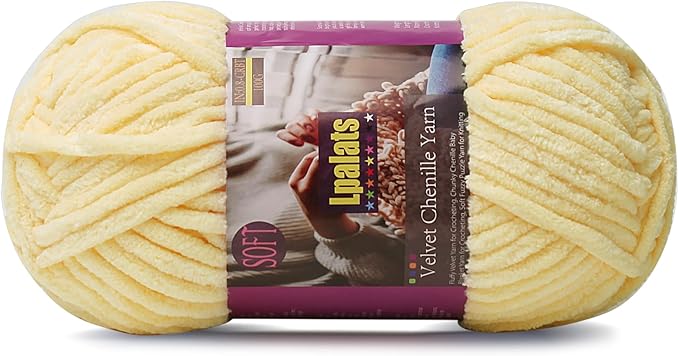 Chunky Chenille Yarn for Crocheting - 3x100g/3.5oz Baby Blanket Yarn for Crocheting Soft - 262 Yards Fluffy Thick Plush Yarns for Knitting Blankets Amigurumi (1, Goose Yellow)
