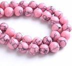 90PCS 8MM Pink Turquoise Spacer 2 Strands Loose Beads for Jewelry Making DIY Bracelet Necklace