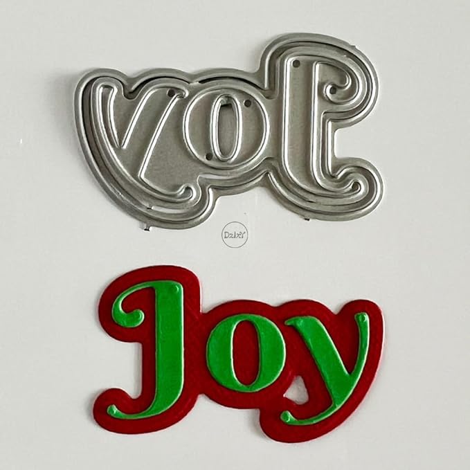 DzIxY Shadow Christmas English Words Joy Metal Cutting Dies for Card Making Kit Embossing Paper Die Cuts Set Scrapbook Stencils Supplies Machine Templates