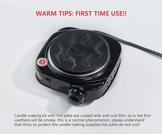 Aroparc Candle Making Kit with Wax Melter, 40 oz Double Boiler Wax Melting Pot, Thermometer, Wick Centering Device, Hot Plate and Supplies for Beginners