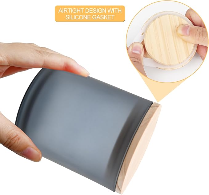 8 OZ Thick Candle Jars for Making Candles 15 Pcs, Empty Jars with Wood Lids for Candle Making, Sample Container, Frosted Grey