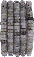 Natural Spectrolite Spacer Beads Caps Loose Semi Gemstone for Beading Jewelry Making 6mmx3mm 38cm