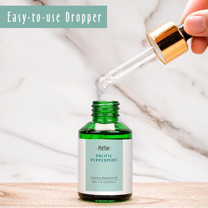 Pacific Peppermint Fragrance Oil, MitFlor 30ml Single Scented Oil, Large Size Premium Fragrance Oil for Soap & Candle Making, Essential Oils for Diffusers for Home