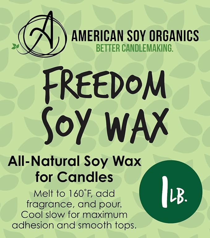 American Soy Organics - 1 lb Freedom Soy Wax Beads for Candle Making - Microwavable Wax Beads - Premium Candle Making Supplies