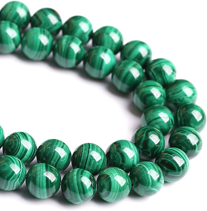 8MM 23PCS Natural Stone Green Malachite 3A Grade Gemstone Loose Beads for Jewelry Making DIY Bracelet