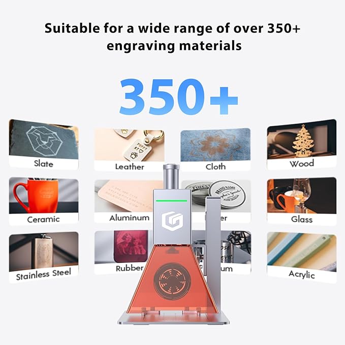 Longer Nano Pro Portable Laser Engraver with 4-in-1 Rotary Extension, 5000mm/s High-Speed 12W Laser Engraver, and Cutter, DIY Engraver Tool for Wood, Acrylic, Leather, Cloth, Metal, Ceramics