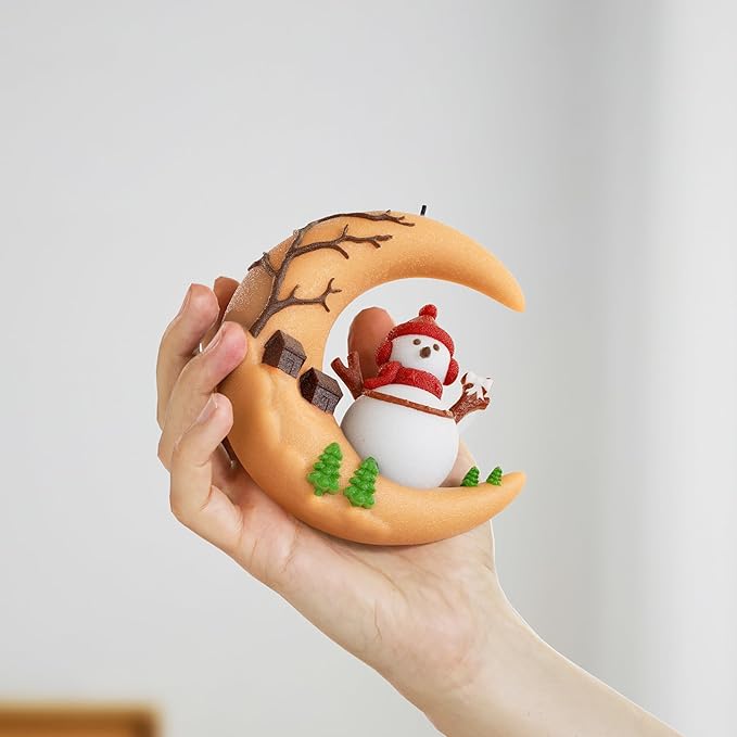Moon Molds Moon Snowman Resin Mold - Resin Casting Silicone Molds for Home Decor & Candle Making Wave Spiral Mold