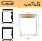 10 OZ Thick Candle Jars for Making Candles 15 Pcs, Empty Jars with Wood Lids for Candle Making, Sample Container, Clear