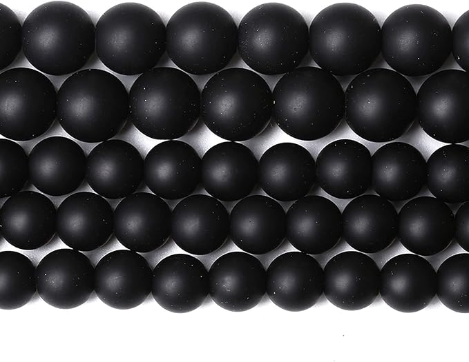 12MM 32PCS Natural Stone Matte Black Agate Loose Beads for Jewelry Making DIY Bracelet Necklace