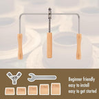 Pottery Trimming Tools and Supplies,Ceramic Pot Cup Opening Tool and Accessories，Pottery Molds for Handbuilding and Pottery Wheel Tools,with 5 Pcs Thickness Wood Boards